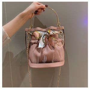 Women's transparent bucket bag